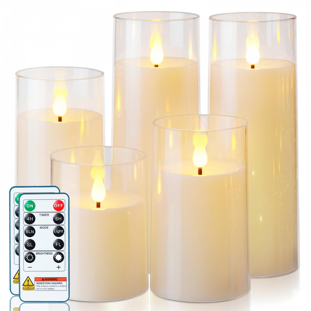 Homemory Acrylic Flameless Candle Set for Party Decor