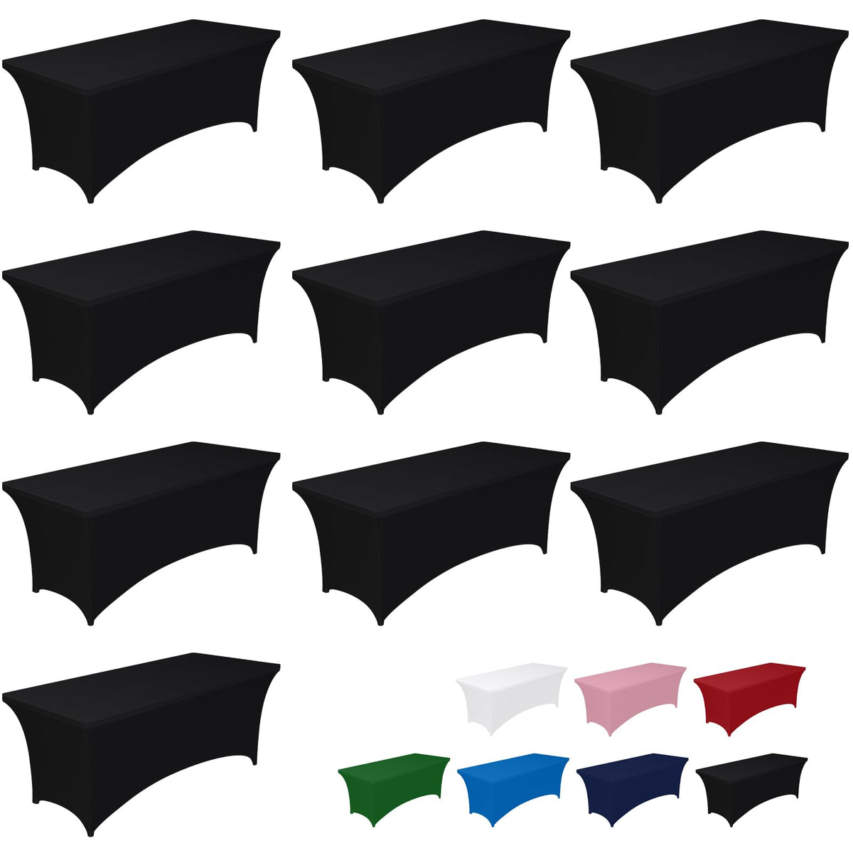 2-Pack Fitted Spandex Tablecloths for Parties & Events