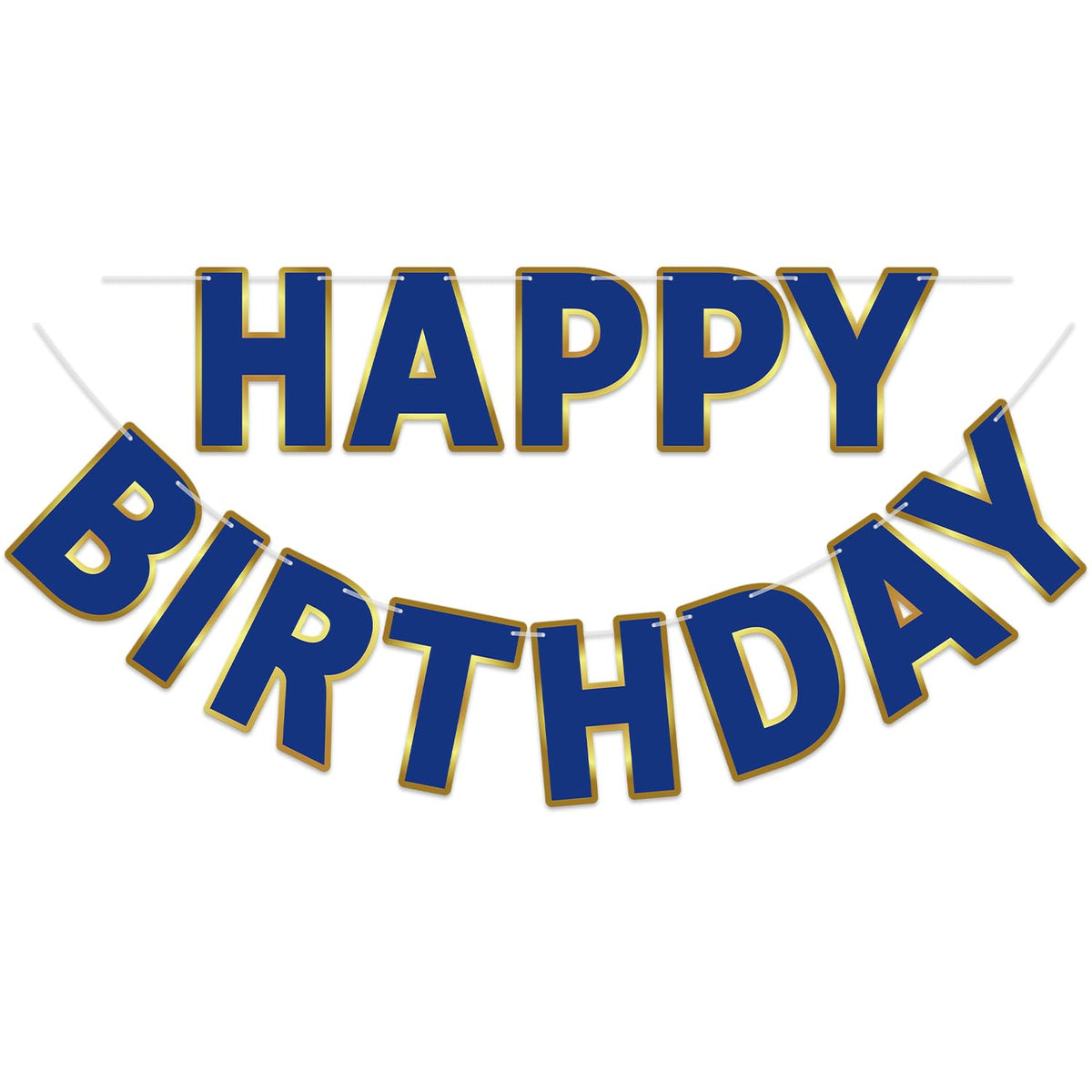 Pre-Strung Happy Birthday Banner for Party Decorations