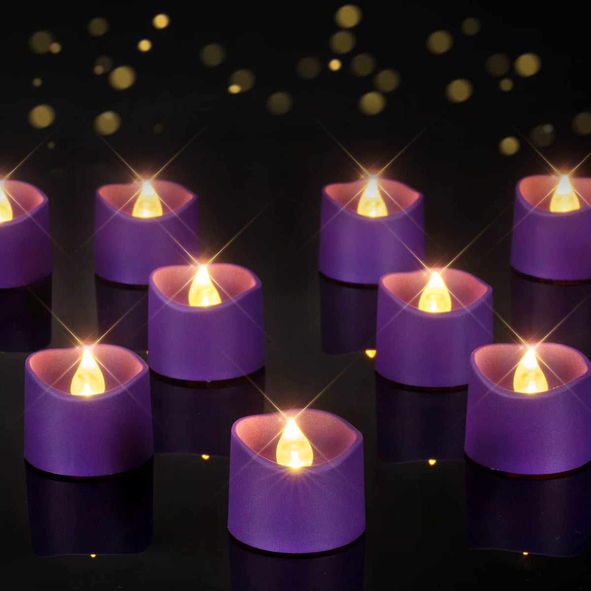 Battery-Operated Flameless Tea Light Candles, 200+ Hours