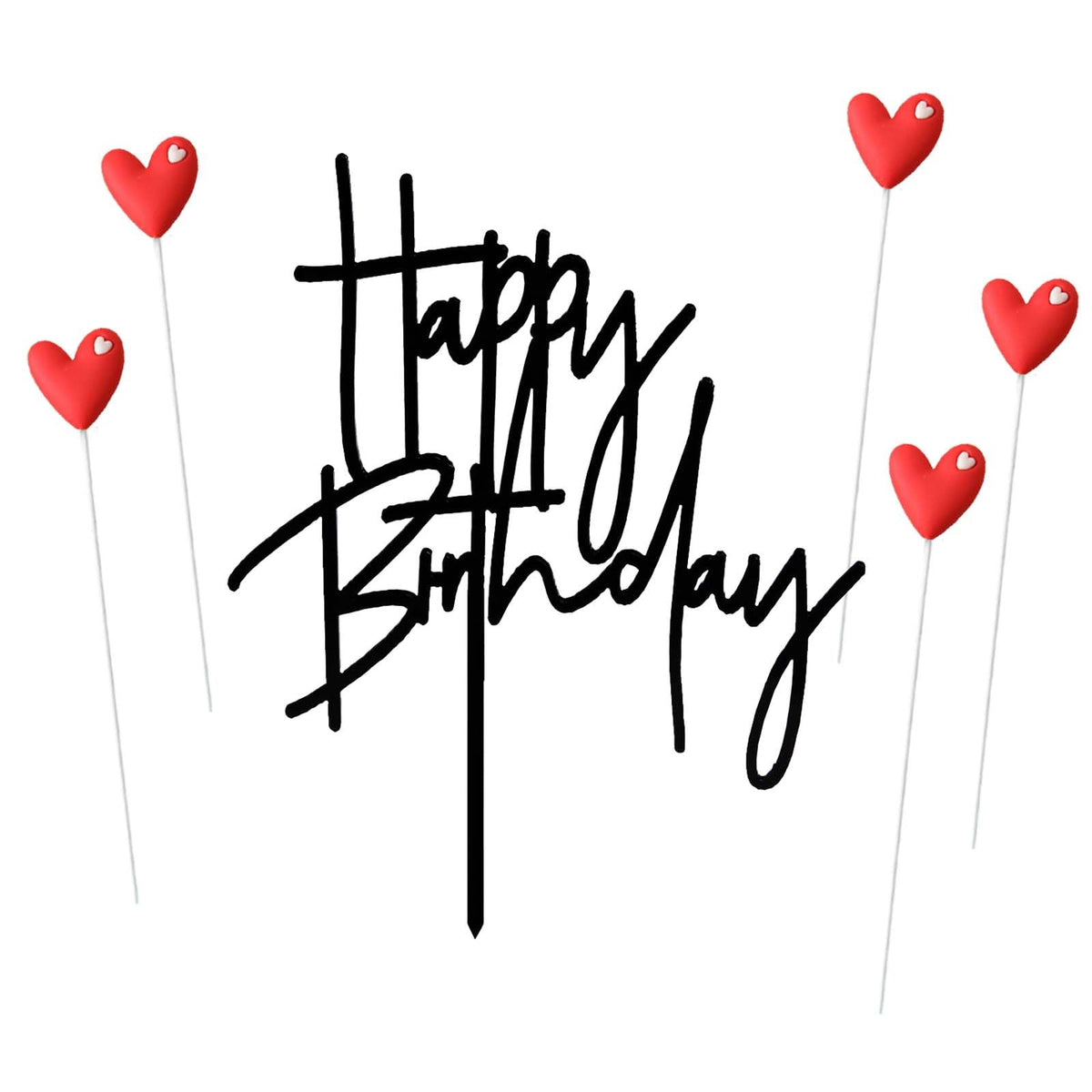 Happy Birthday Star Cake & Cupcake Topper Decoration Set