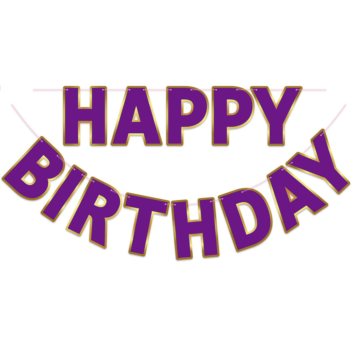 Pre-Strung Happy Birthday Banner for Party Decorations