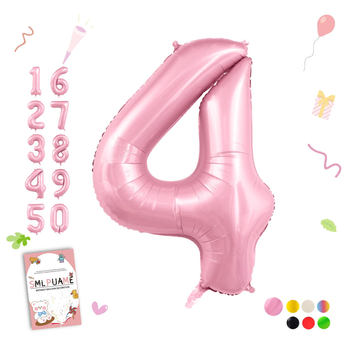 40-Inch Jumbo Foil Number Balloon for Birthday Parties
