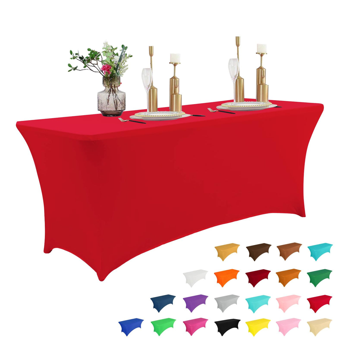 6-Foot Stretch Black Table Cover for Parties & Events