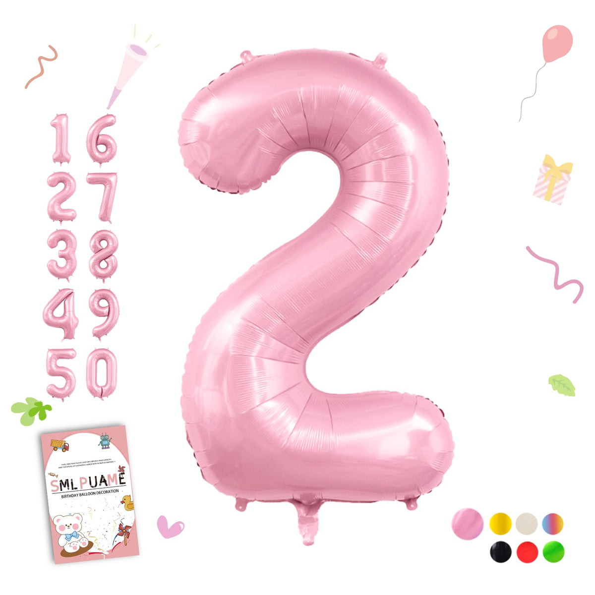 40-Inch Jumbo Foil Number Balloon for Birthday Parties
