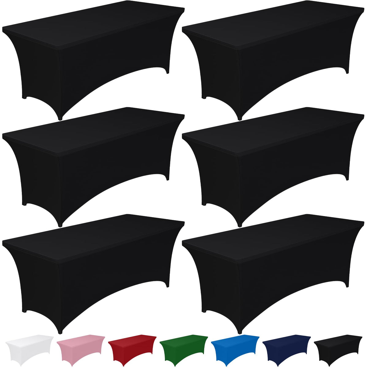 2-Pack Fitted Spandex Tablecloths for Parties & Events