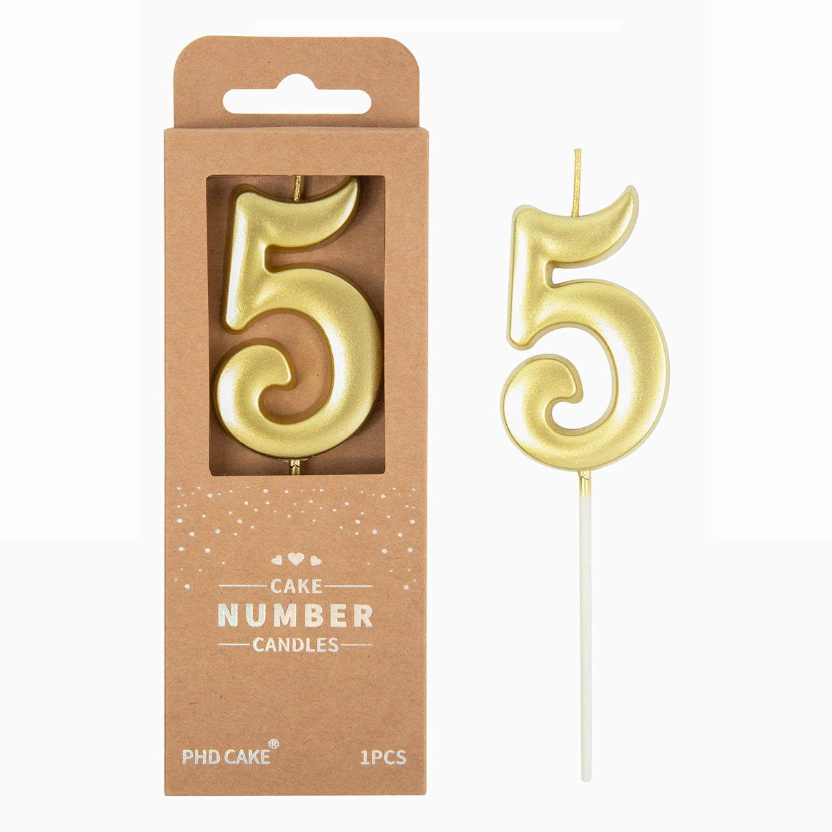 Large Elegant Number Candle for Birthday Cake Celebrations