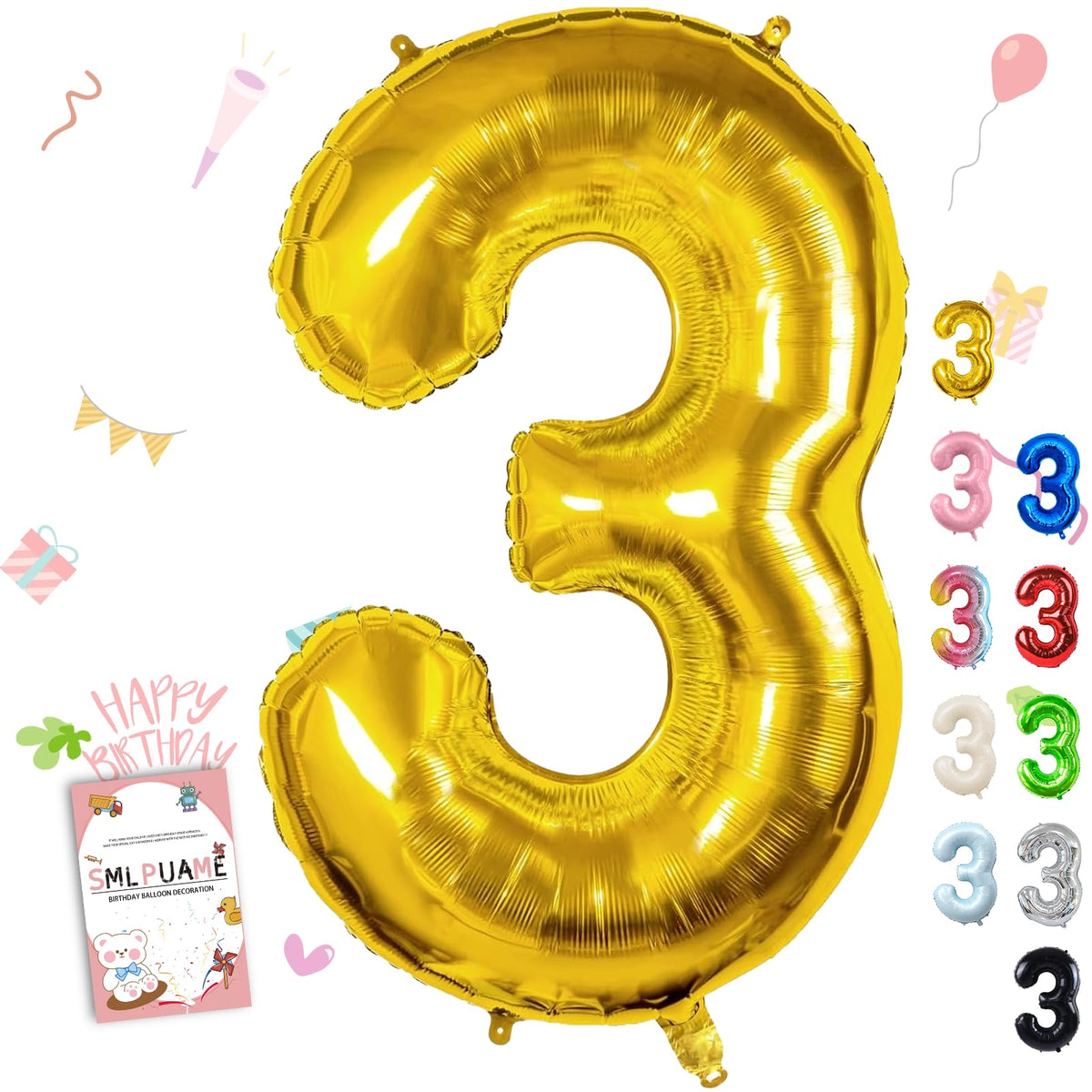40-Inch Jumbo Foil Number Balloon for Birthday Parties