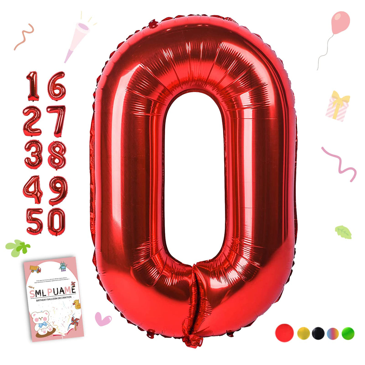 40-Inch Jumbo Foil Number Balloon for Birthday Parties