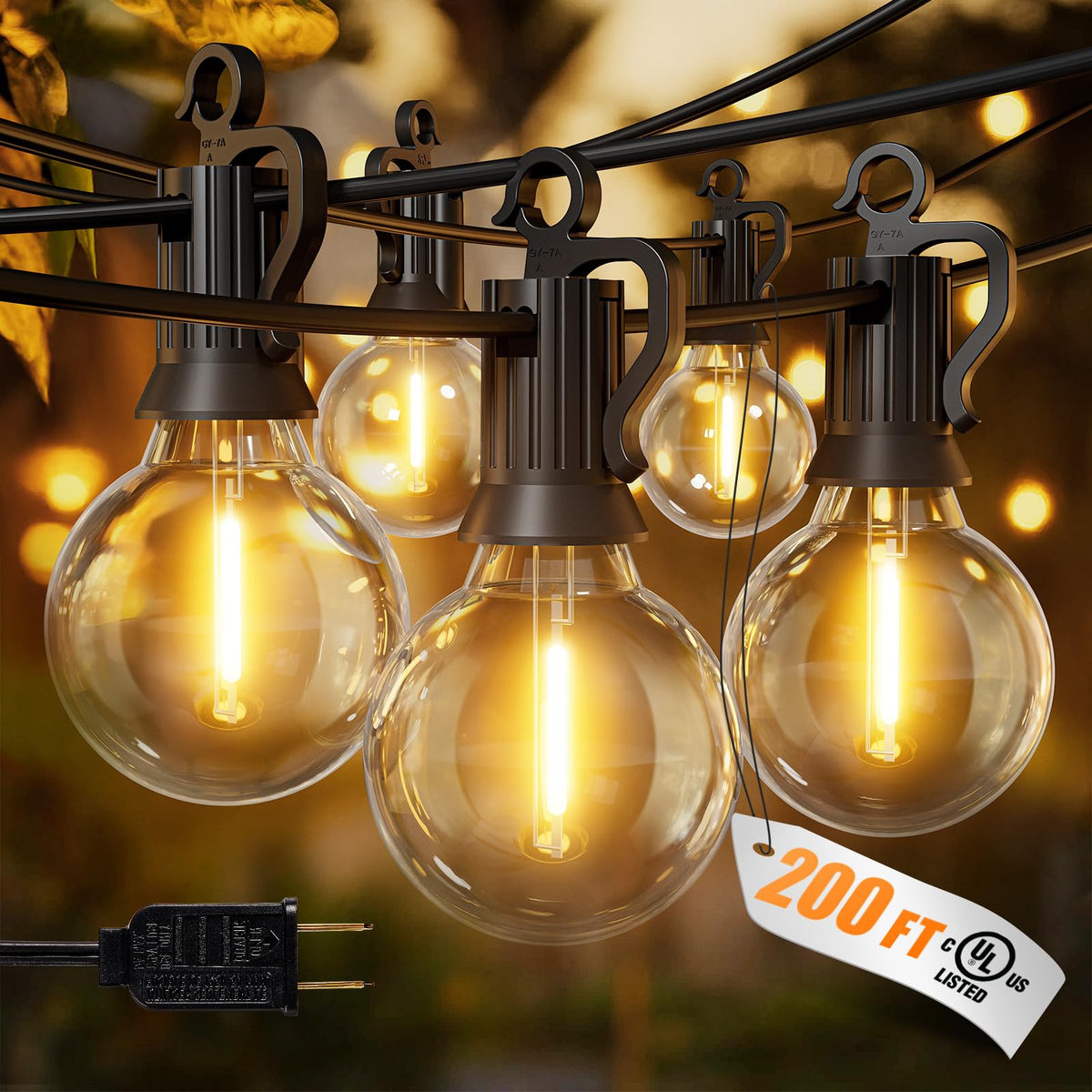 Dimmable G40 LED Outdoor String Lights for Patio Events