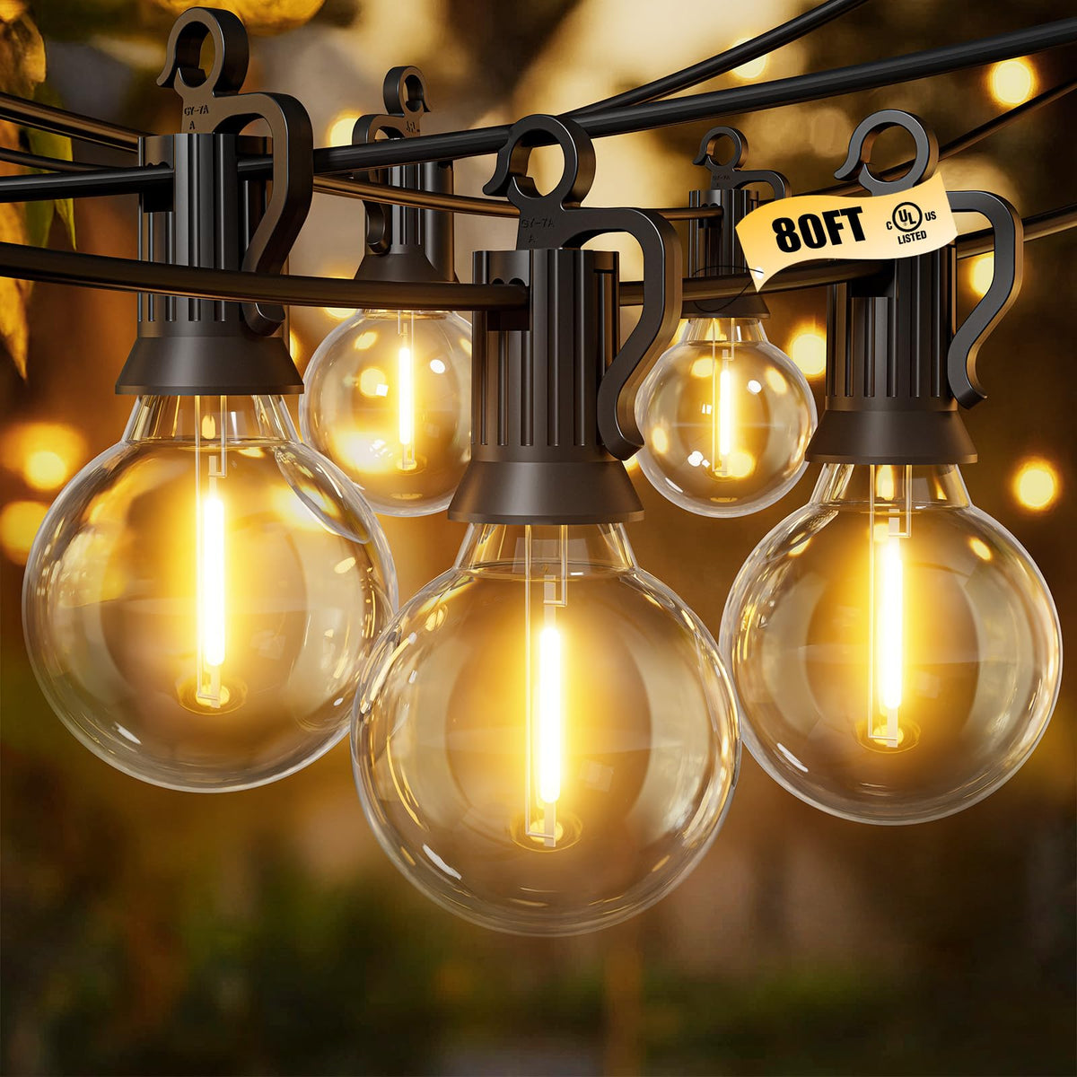 Dimmable G40 LED Outdoor String Lights for Patio Events