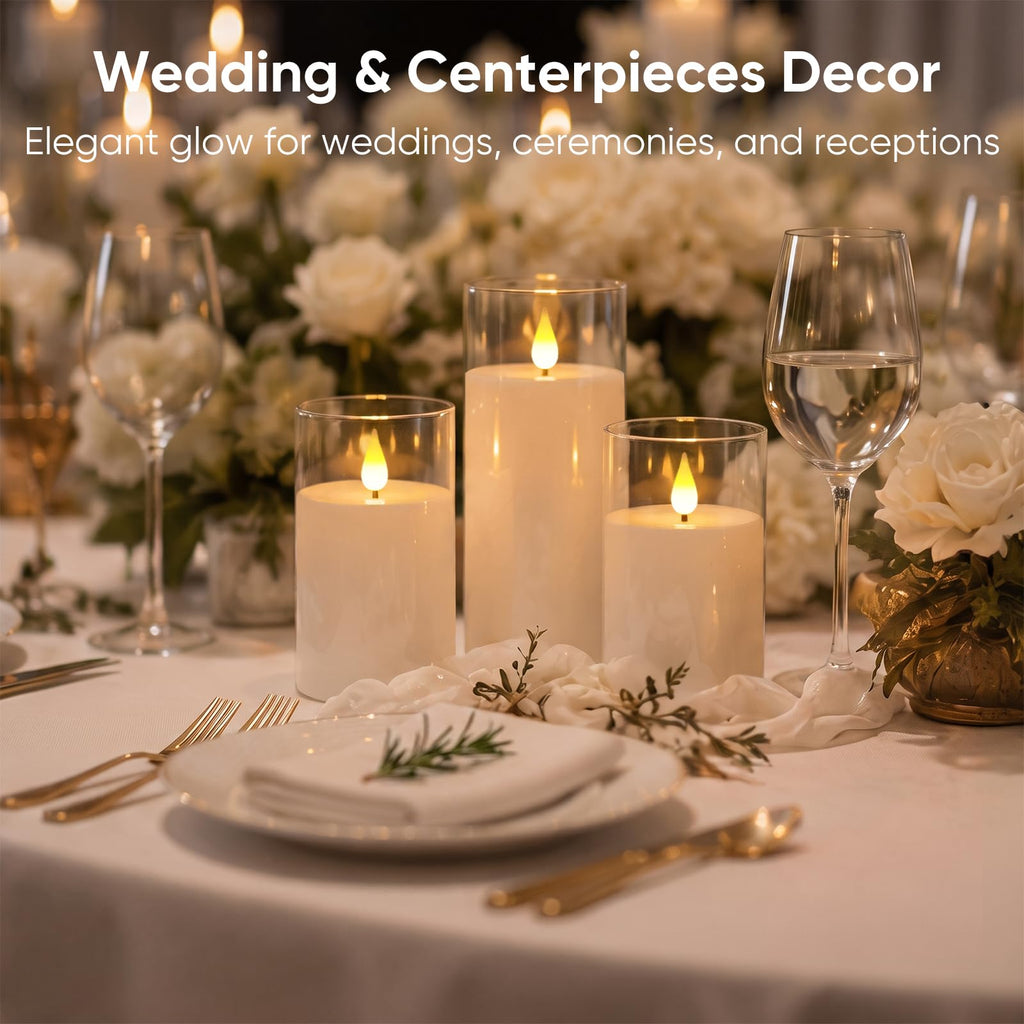 Homemory Acrylic Flameless Candle Set for Party Decor