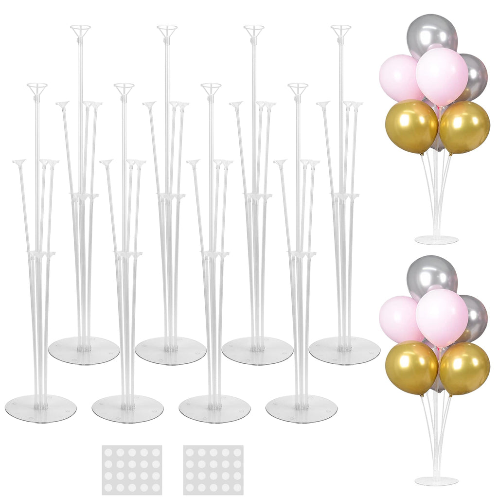 8-Set Balloon Stand Kit with Table Bases & Sticks