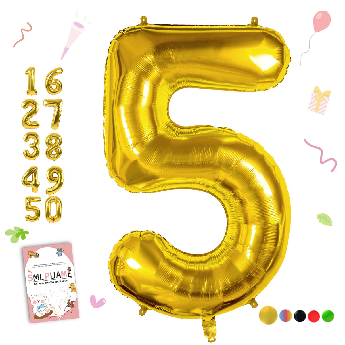40-Inch Jumbo Foil Number Balloon for Birthday Parties