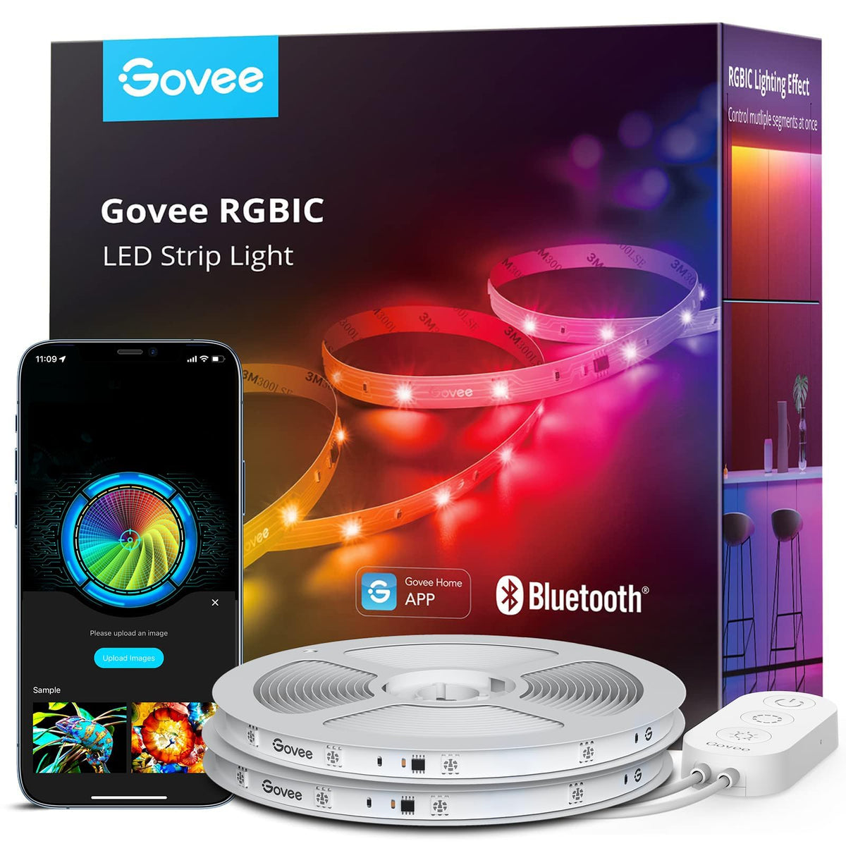 Smart RGBIC LED Strip Lights with Bluetooth Control