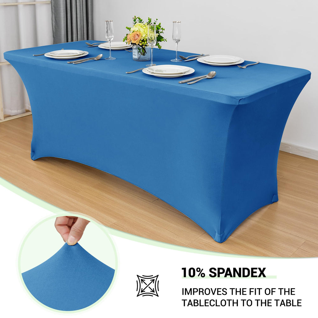 Obstal Stretch Spandex Table Cover for Standard Folding Tables - Universal Rectangular Fitted Tablecloth Protector for Wedding, Banquet and Party