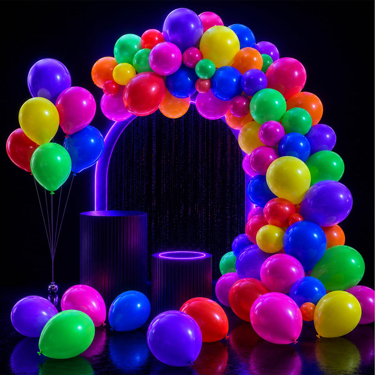 UV Neon Glow Balloons for Blacklight Parties & Events
