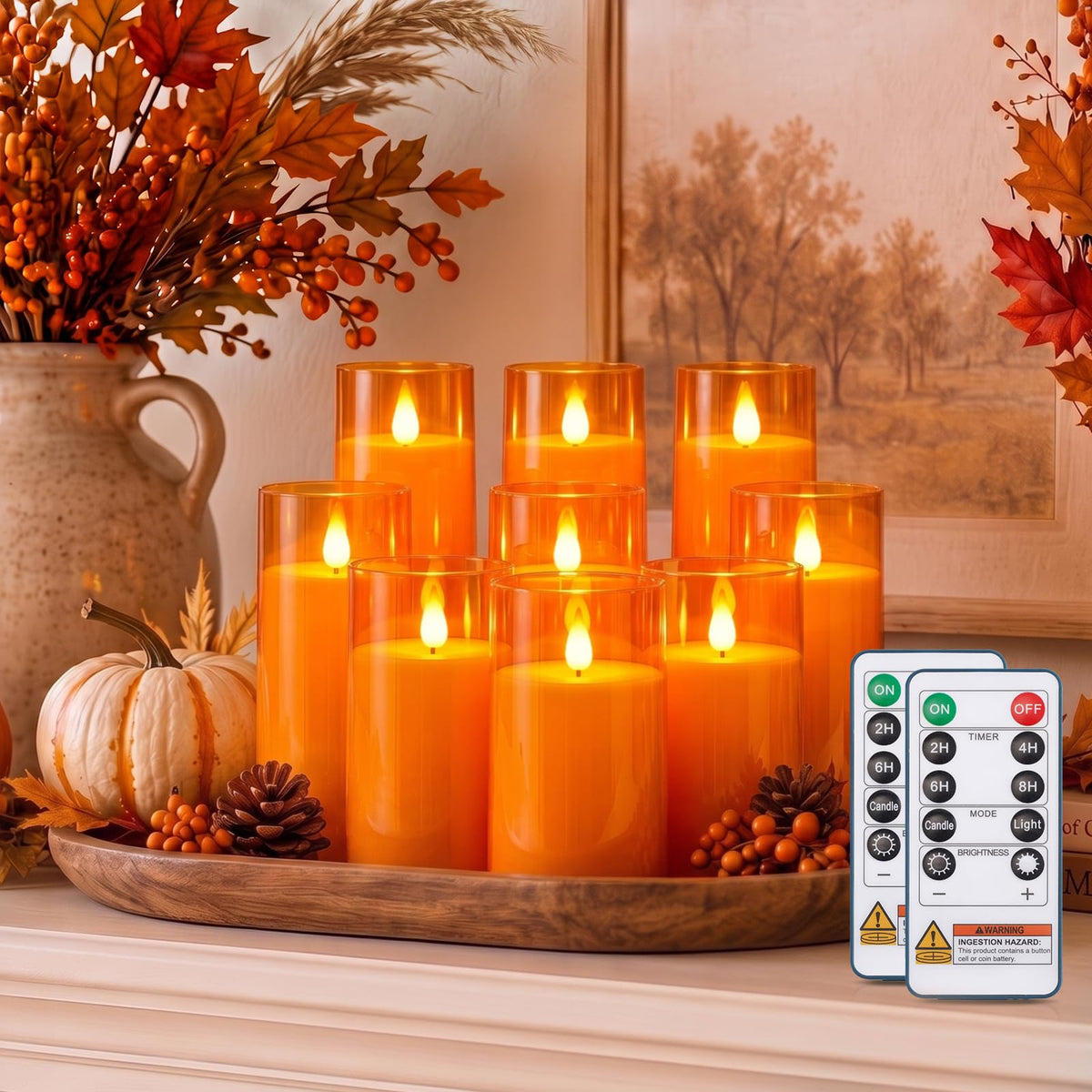Homemory Acrylic Flameless Candle Set for Party Decor