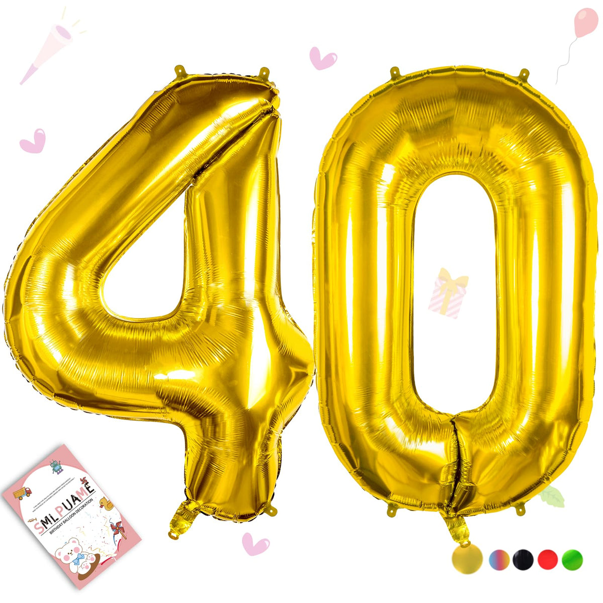 40-Inch Jumbo Foil Number Balloon for Birthday Parties