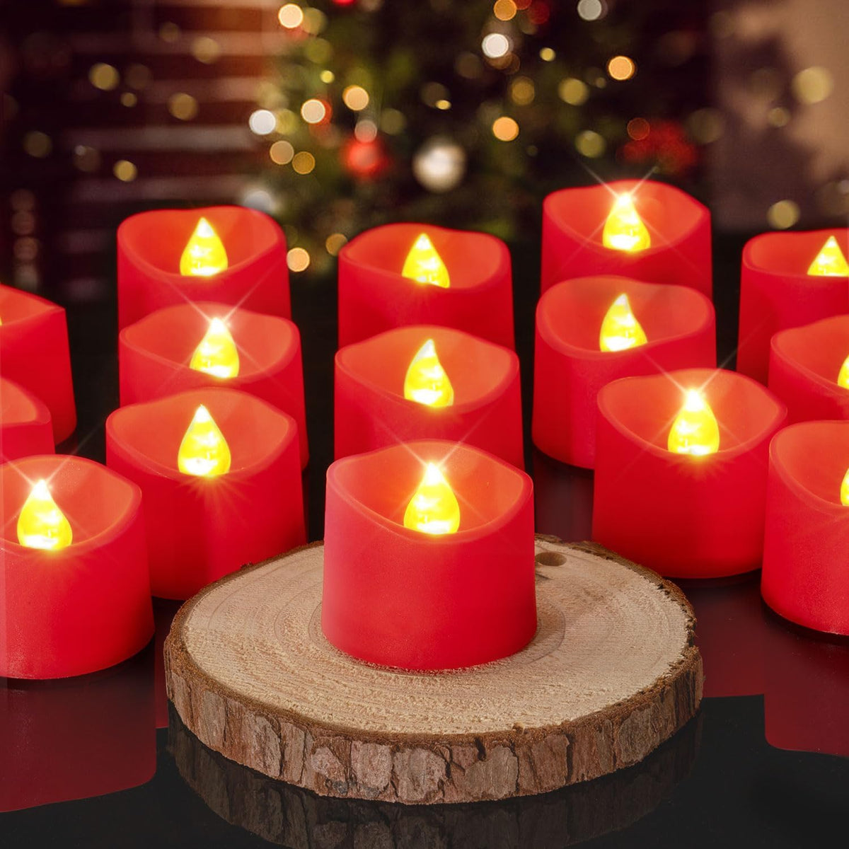Battery-Operated Flameless Tea Light Candles, 200+ Hours