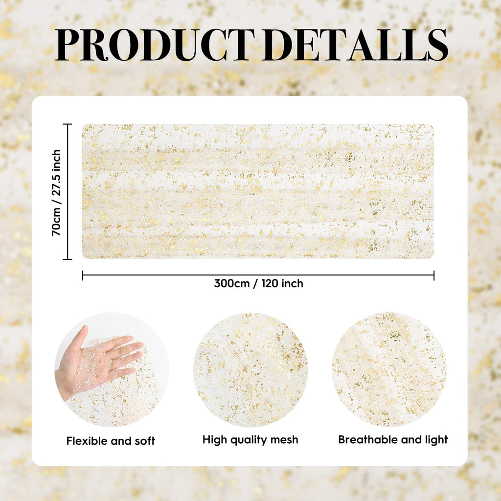 Metallic Foil Gauze Table Runner for Party Decor