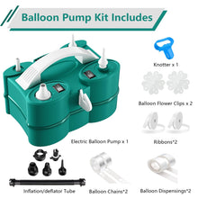 Electric Balloon Pump & Balloon Set with Dual Nozzles
