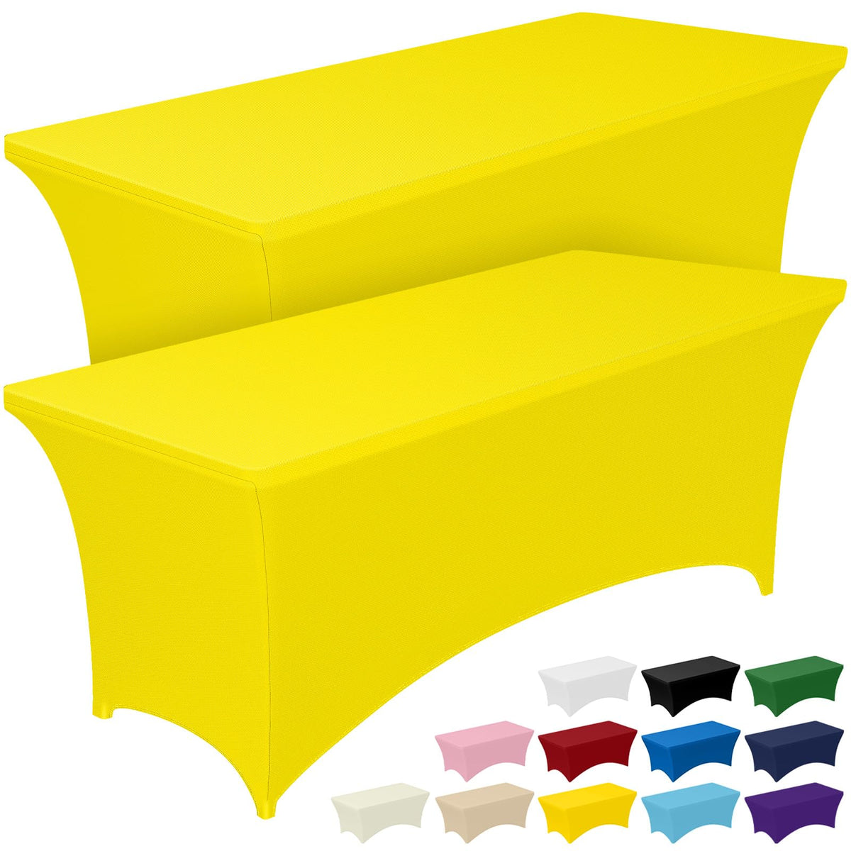 2-Pack Fitted Spandex Tablecloths for Parties & Events