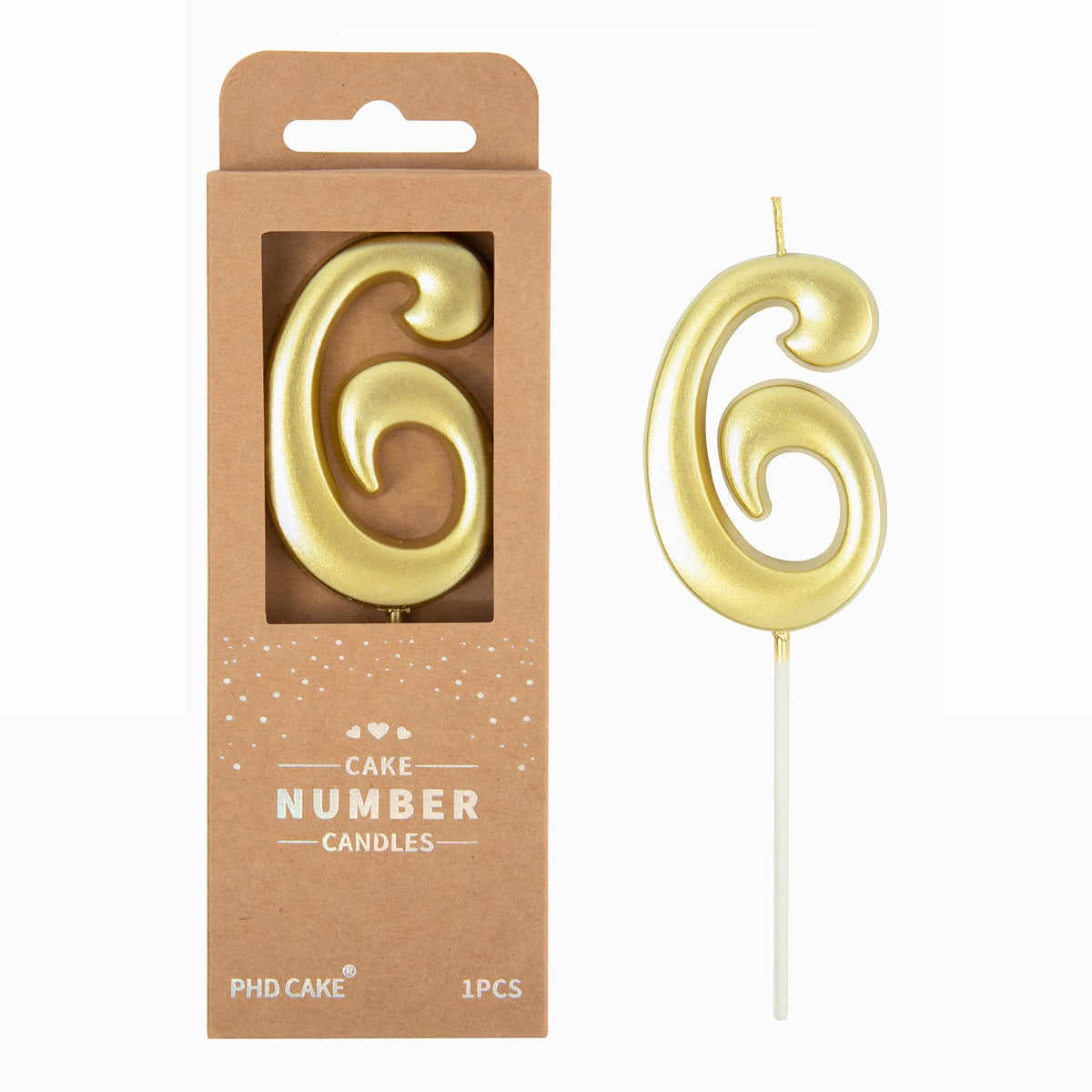 Large Elegant Number Candle for Birthday Cake Celebrations
