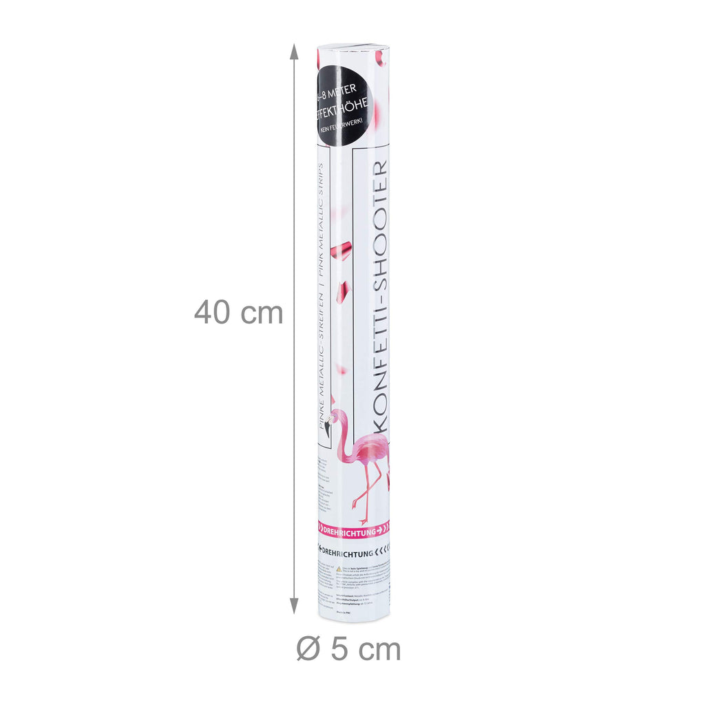 5-Pack Pink 40 cm Confetti Cannons for Party Celebrations