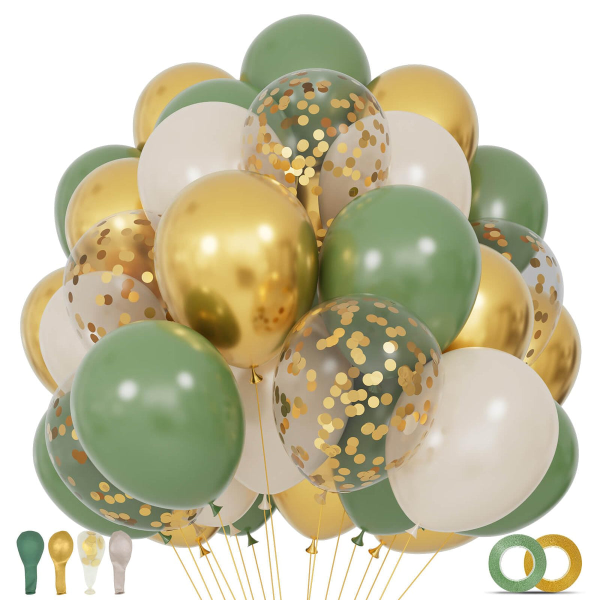 68-Piece 12-Inch Balloon Kit with Ribbons for Parties