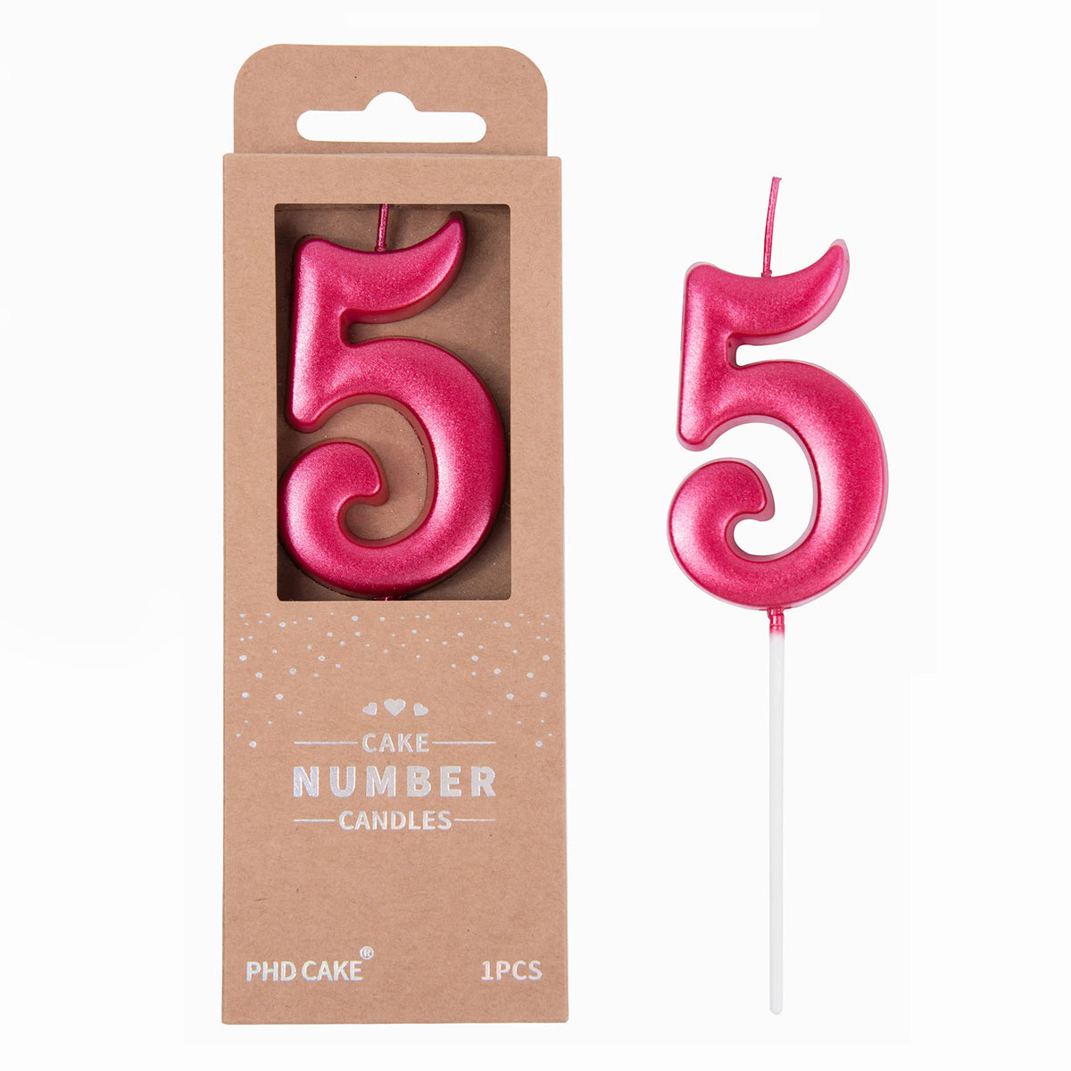 Large Elegant Number Candle for Birthday Cake Celebrations