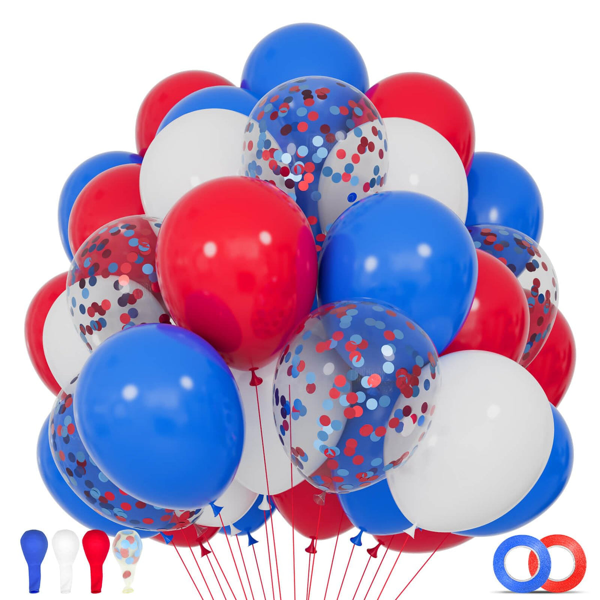68-Piece 12-Inch Balloon Kit with Ribbons for Parties