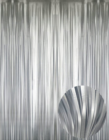 Metallic Tinsel Fringe Backdrop Curtain for Party Events