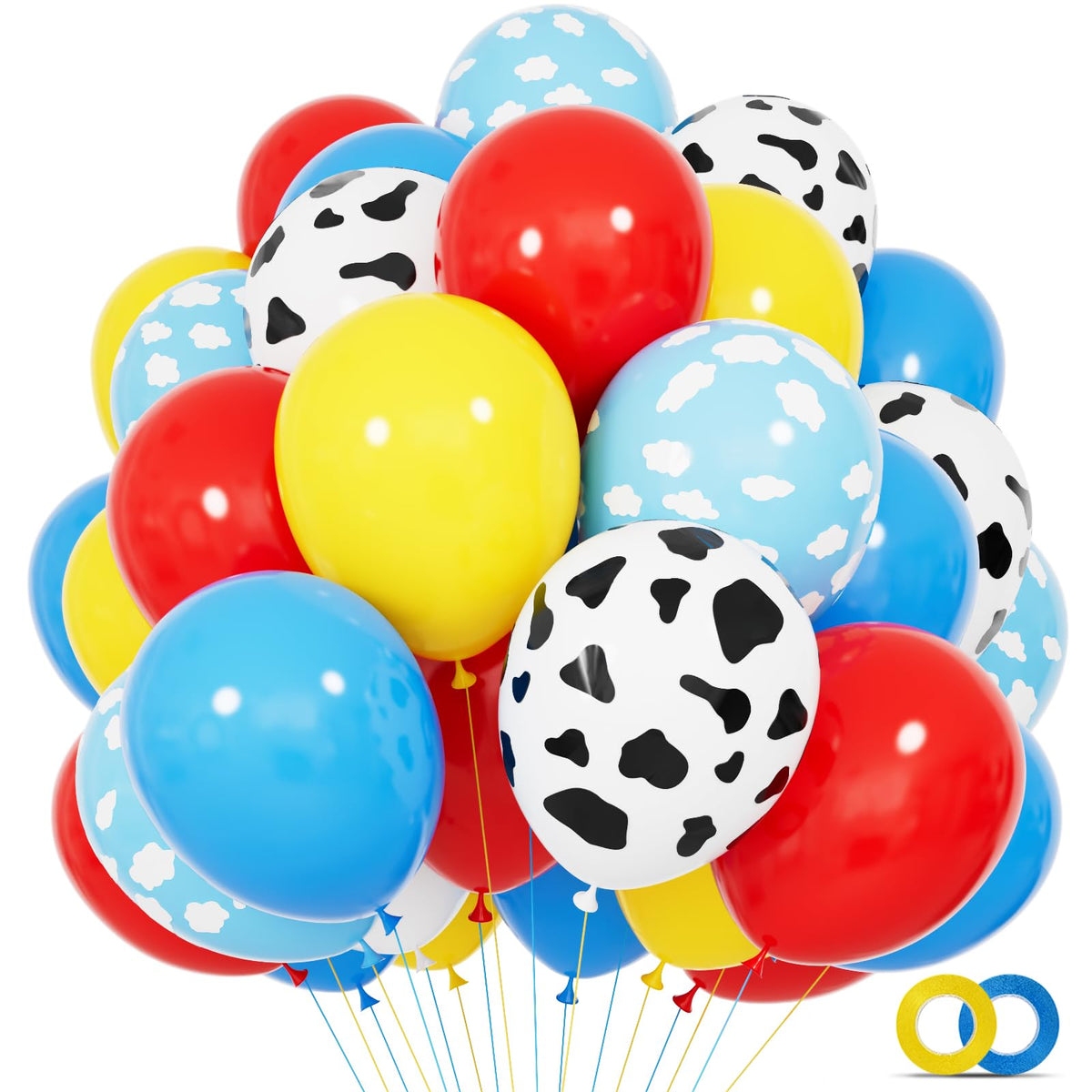 68-Piece 12-Inch Balloon Kit with Ribbons for Parties