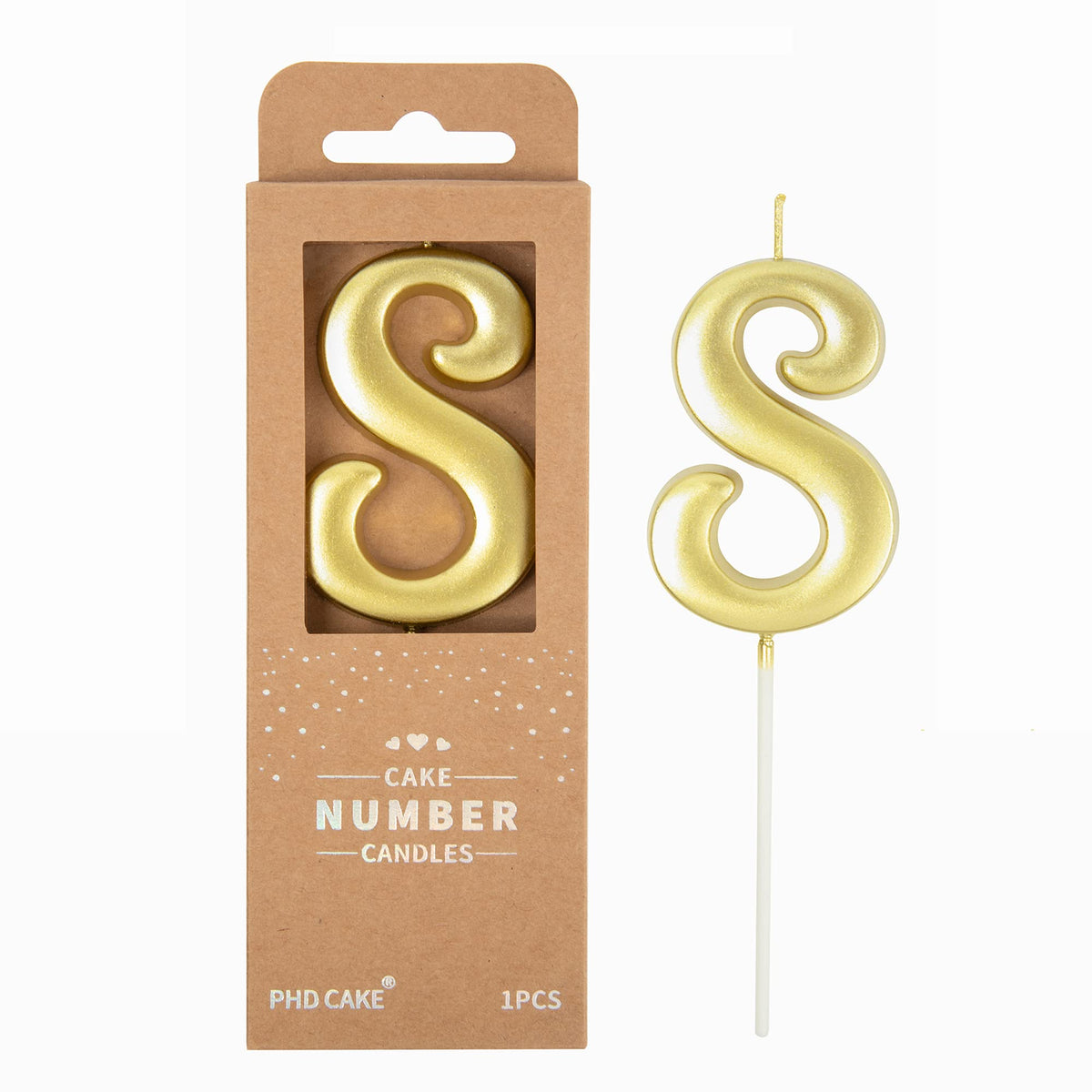 Large Elegant Number Candle for Birthday Cake Celebrations