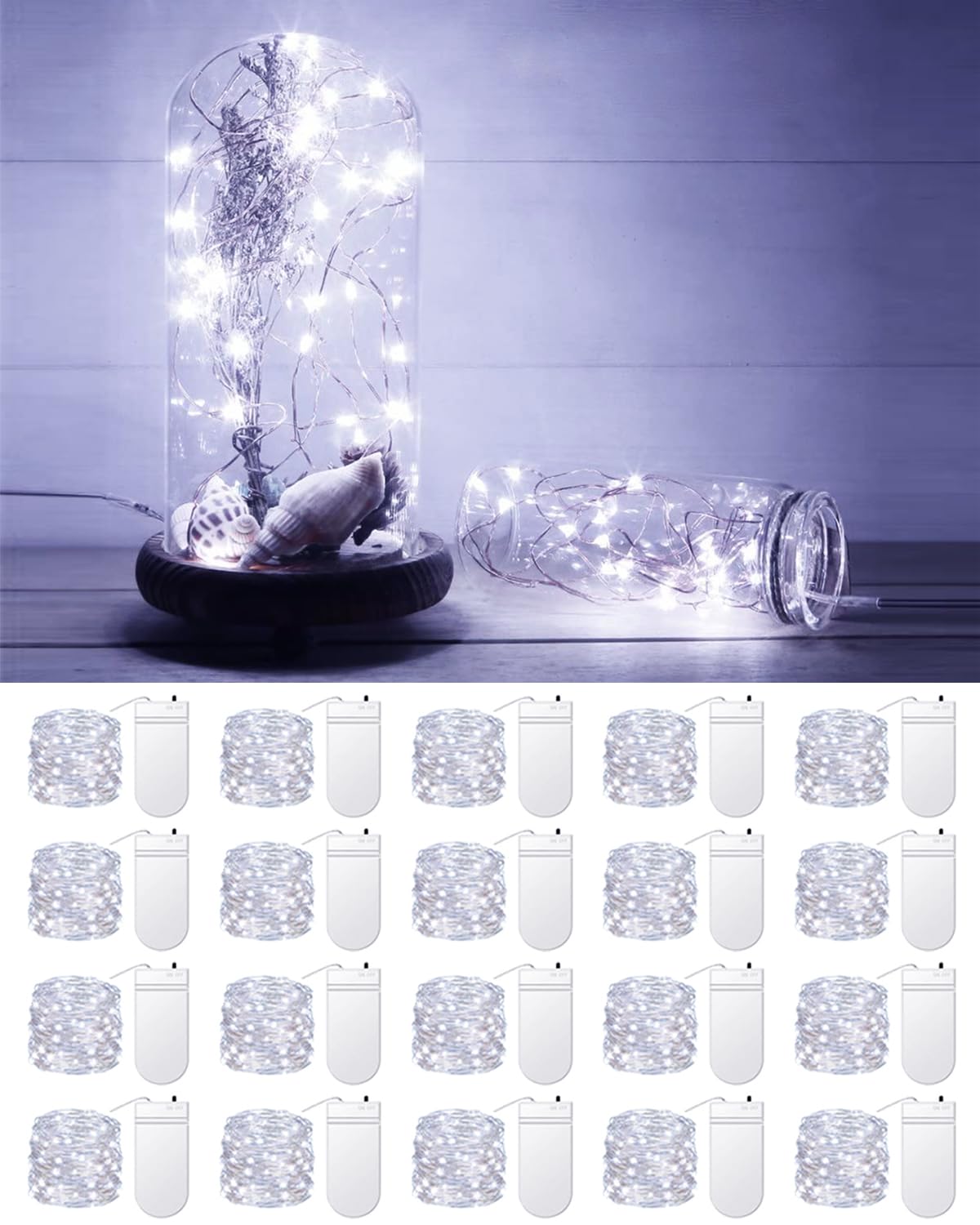 20-Pack Battery-Operated Mini Fairy String Lights for Events