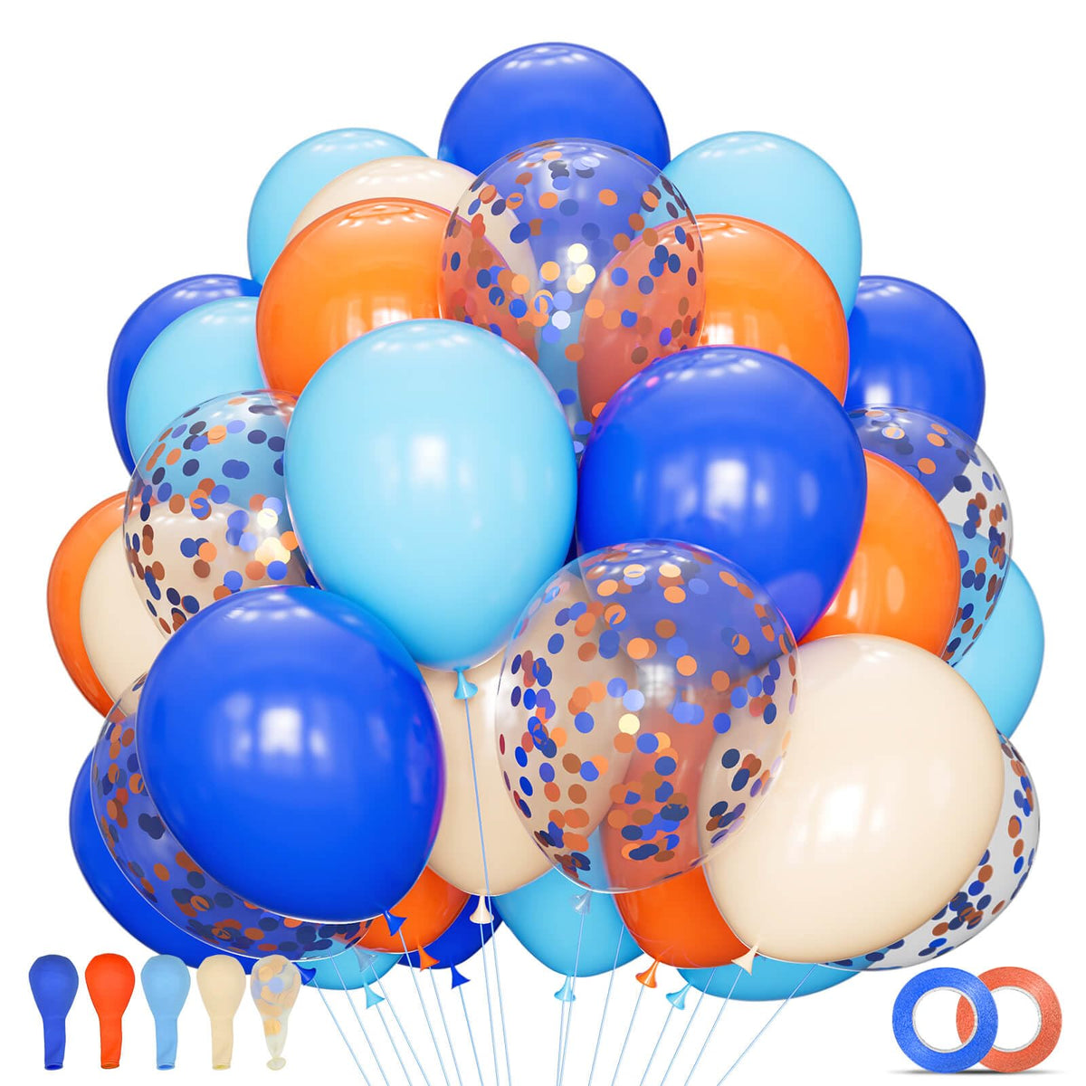 68-Piece 12-Inch Balloon Kit with Ribbons for Parties