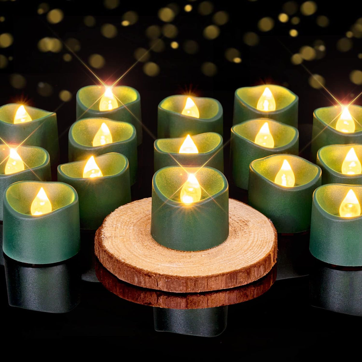 Battery-Operated Flameless Tea Light Candles, 200+ Hours