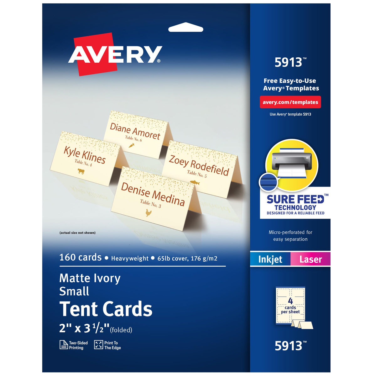 Printable Tent Cards for Weddings, Parties & Events