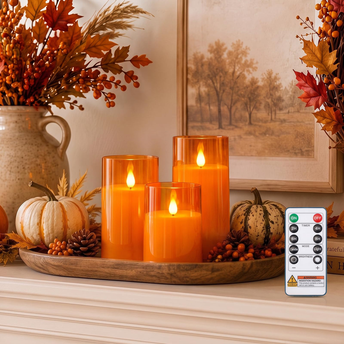 Homemory Acrylic Flameless Candle Set for Party Decor