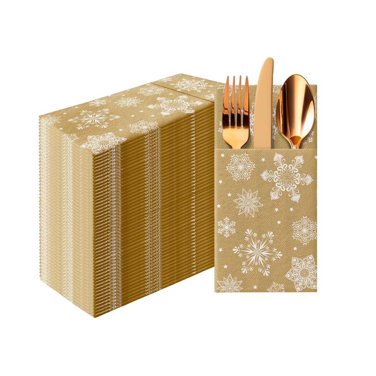 Linen-Feel Pre-Folded Napkins with Flatware Pockets