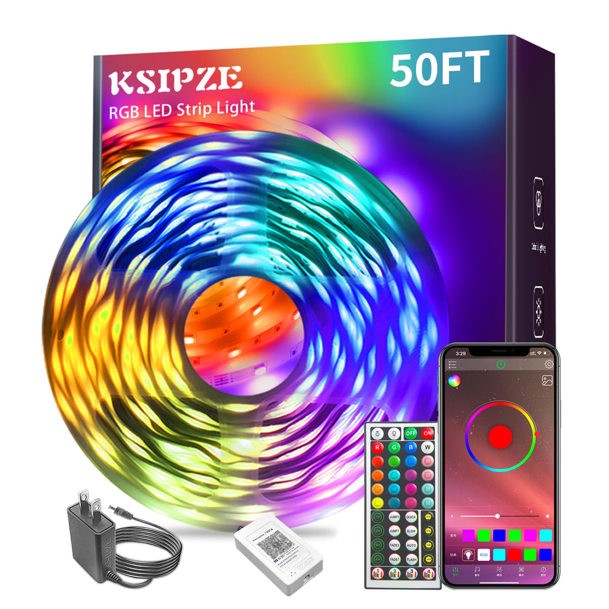 RGB Music-Sync LED Strip Lights with Smart App Control