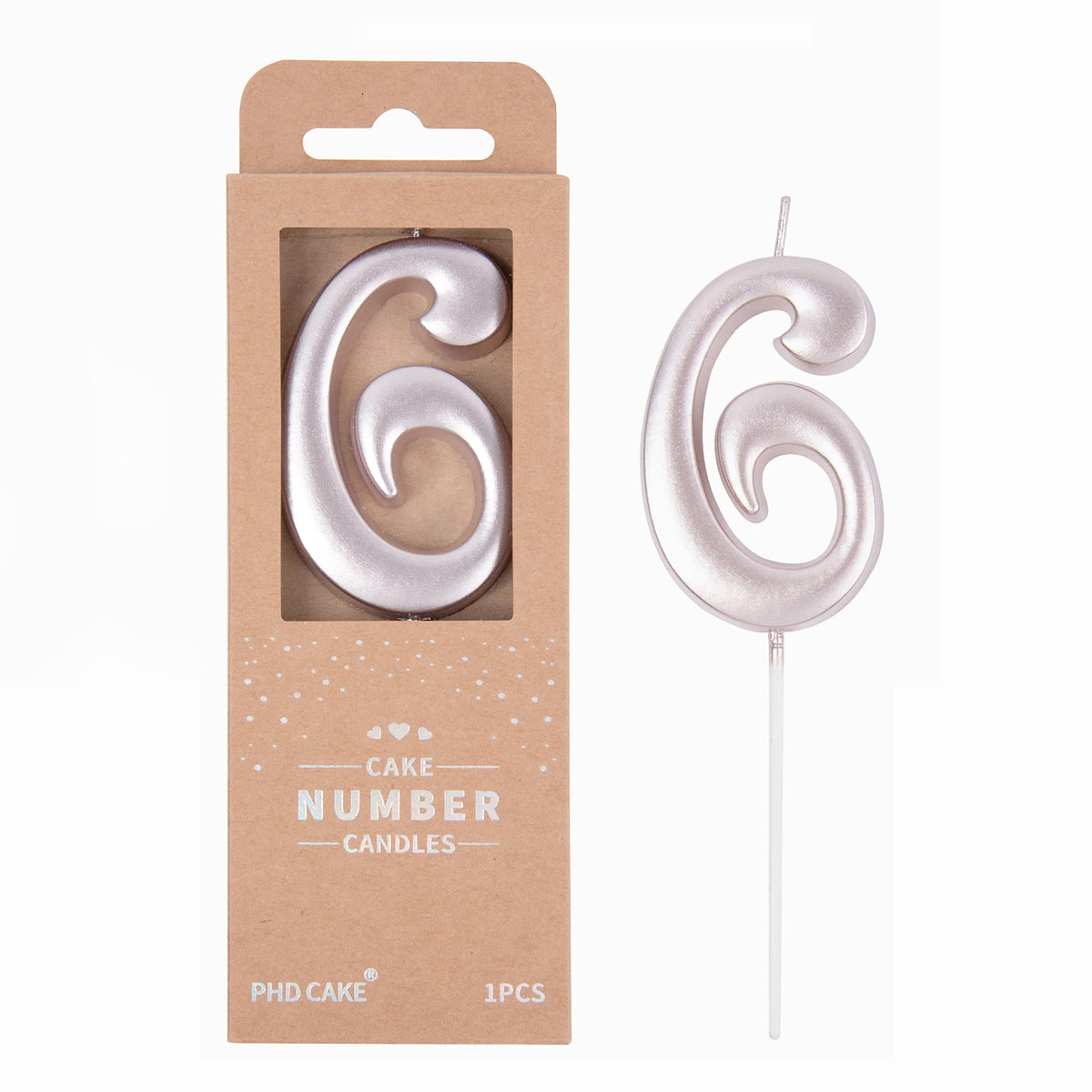 Large Elegant Number Candle for Birthday Cake Celebrations