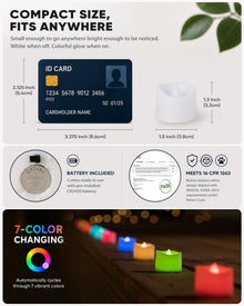 Battery-Operated Flameless Tea Light Candles, 200+ Hours