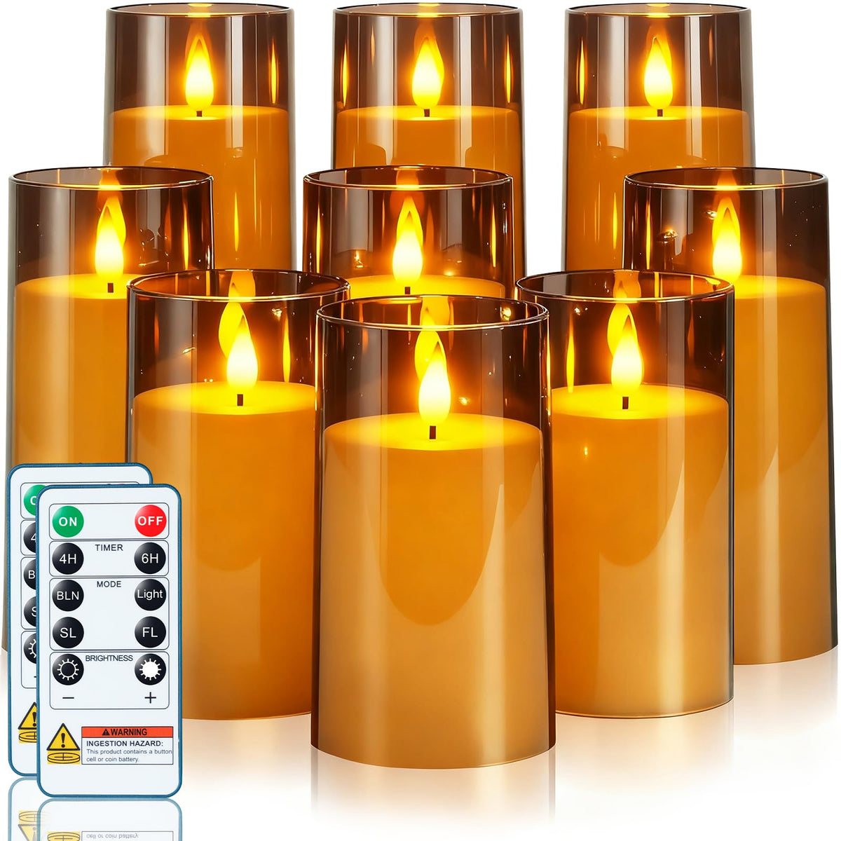 Homemory Acrylic Flameless Candle Set for Party Decor