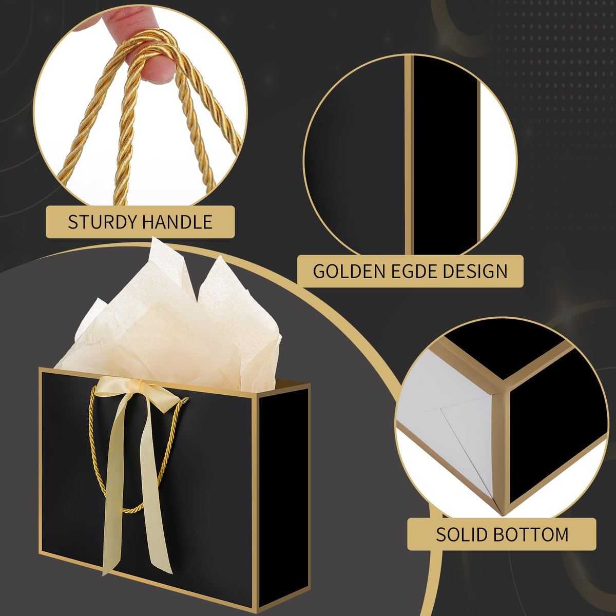 2-Piece Medium Gift Bag Set with Tissue Paper & Cards