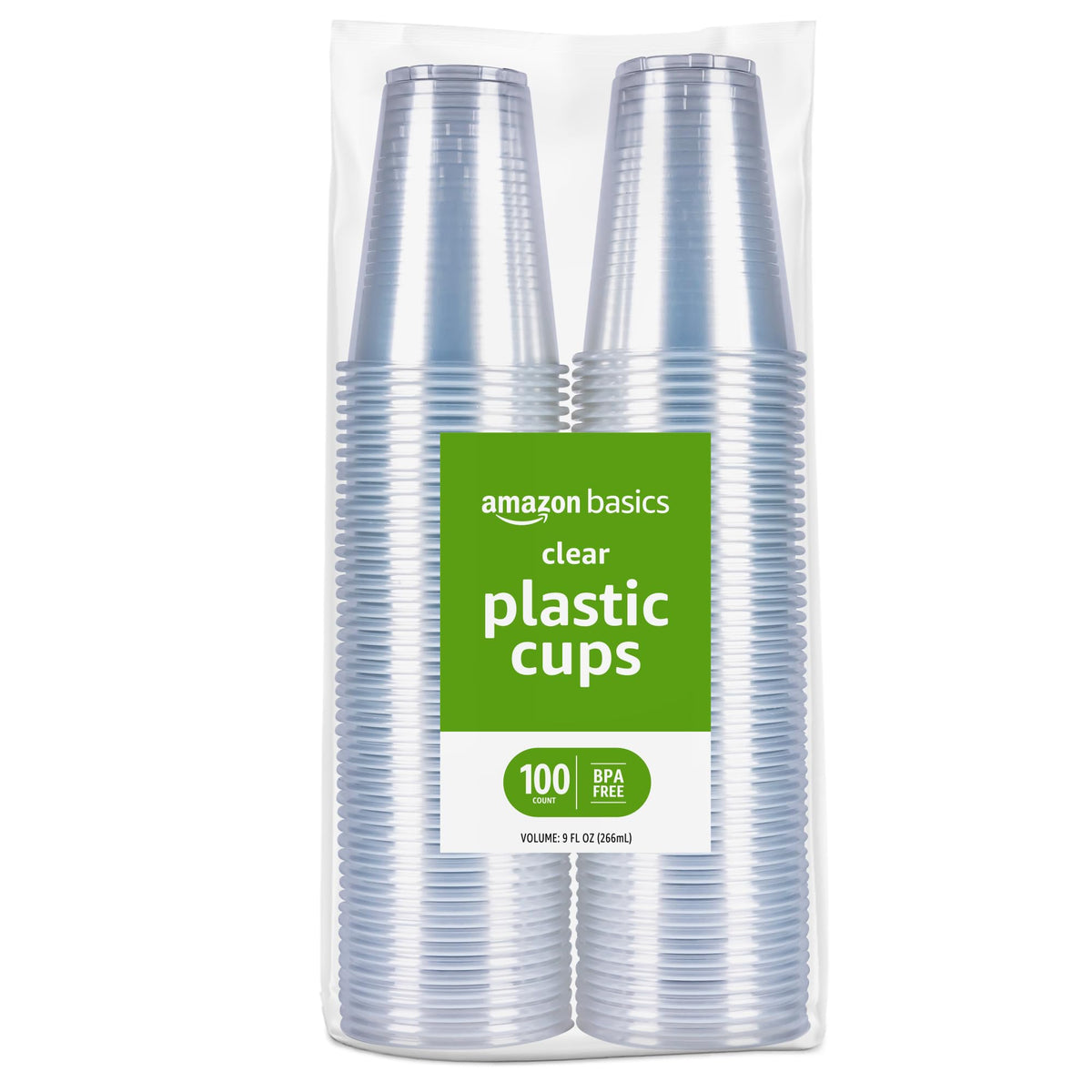 Amazon Basics Clear Disposable Plastic Cups for Parties