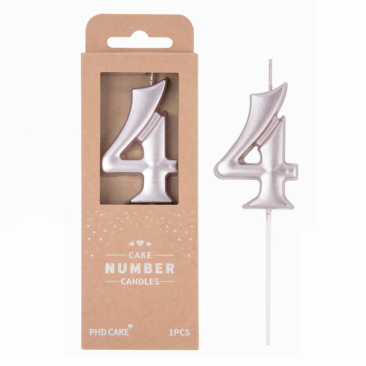 Large Elegant Number Candle for Birthday Cake Celebrations