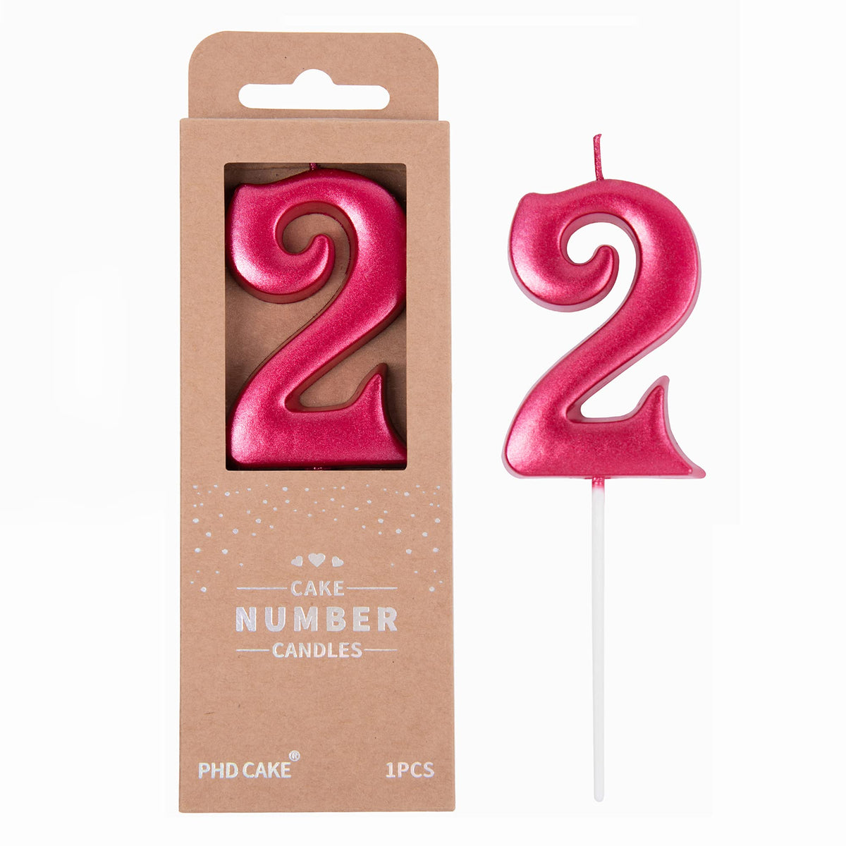 Large Elegant Number Candle for Birthday Cake Celebrations