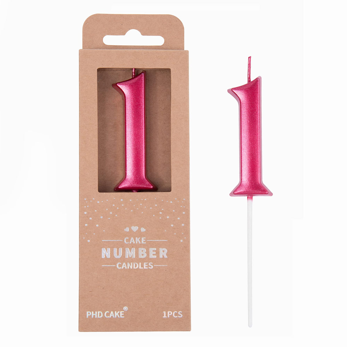 Large Elegant Number Candle for Birthday Cake Celebrations